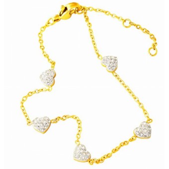 Fashion Heart Design Gold Plated Anklet