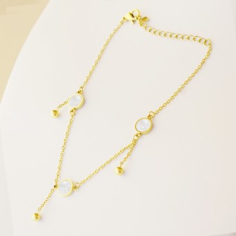 Gold Plated Round Charm Anklet
