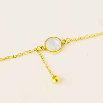 Gold Plated Round Charm Anklet