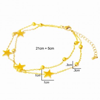 Starry Beaded Gold Plated  Anklet