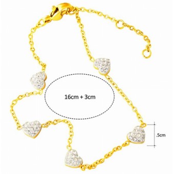 Fashion Heart Design Gold Plated Anklet