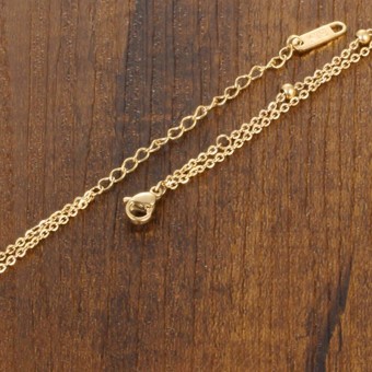 Gold Plated Layered Simple Beads Anklet Bracelet