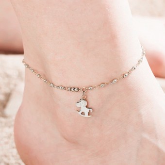 Little Pony Chain Silver Plated Anklet Bracelet