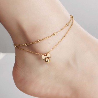 Fashion Pearl Pendant Gold Plated Anklet Bracelet