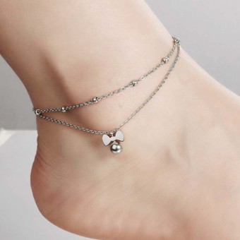 Fashion Pearl Pendant Silver Plated Anklet Bracelet