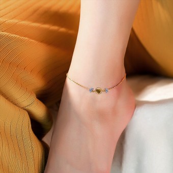 Artistic Design Rose Gold Plated Anklet Bracelet