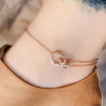 Roman Promise Ring Style Rose Gold Plated Anklet Bracelet