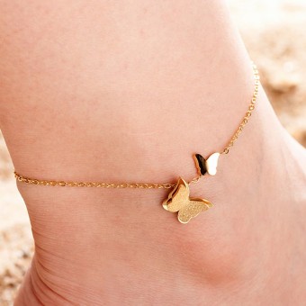 Butterfly Freedom Pendant Gold Plated Anklet Bracelet