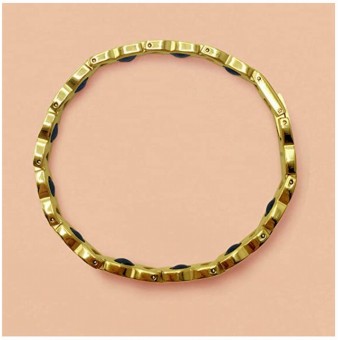 Finely Crystalized Bangle Gold Plated Bracelet