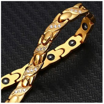 Finely Crystalized Bangle Gold Plated Bracelet