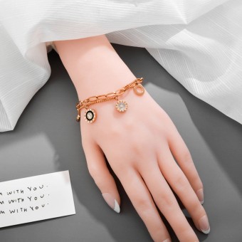 Tangled Chain Double Layered Rose Gold Plated Bracelet