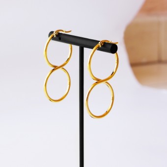Infinite Huge Hoops Design Gold Plated Earrings