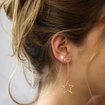 Symbolic Star Drop Rose Gold Plated Earrings