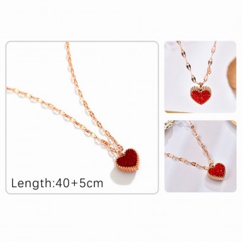 Happy Heart Pendant Design Rose Gold Plated Necklace