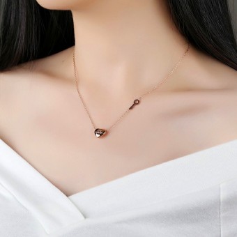 Forever Love Pendant Rose Gold Plated Necklace