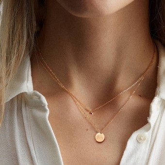 Layered Lucky Pendant Rose Gold Plated Necklace