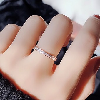 Rose Gold Plated Dainty Crystal Ring