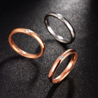 Shiny and Polished Simple Statement Rose Gold Plated  Ring Band