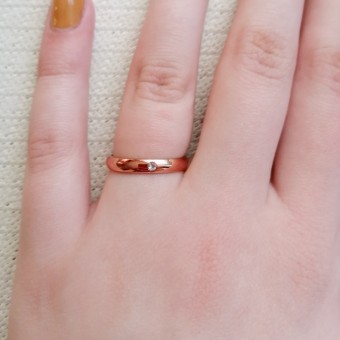 Shiny and Polished Simple Statement Rose Gold Plated  Ring Band