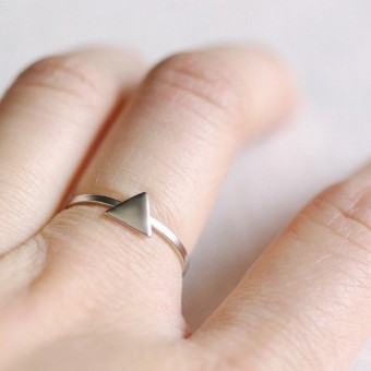 Silver Plated Triangular Shaped Ring Band