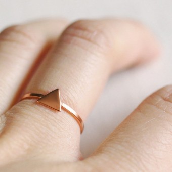 Rose Gold Plated Triangular Shaped Ring Band