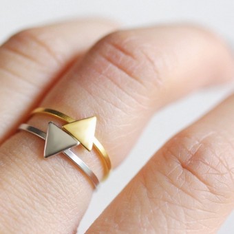 Gold Plated Triangular Shaped Ring Band