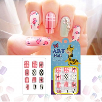 1 set of 12pcs Artificial Nail Extension |  Cute and Creative Fashionable for Kids | Random Design