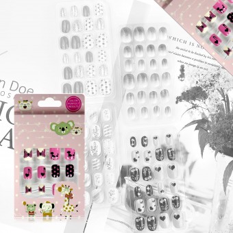 1 set of 12pcs artificial Nail Extension | Beautiful Random Design Fashionable for Kids