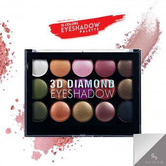 3D Diamond 15 Colors Eyeshadow Palette | Long Lasting Make-up , Glittery Powder Palettes  | Random sets Palettes