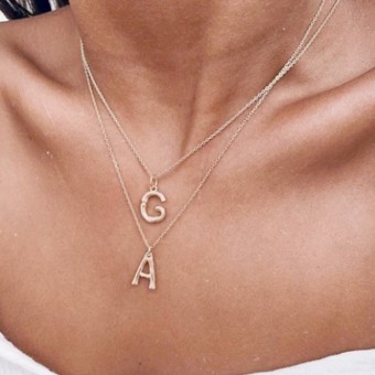 Adjustable Personalized Initial Necklace Alphabet Pendant Letter 